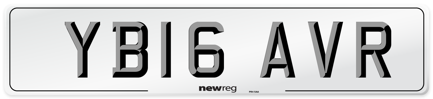 YB16 AVR Number Plate from New Reg